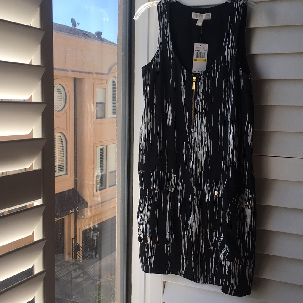 Michael Kors new black&white print dress with tag